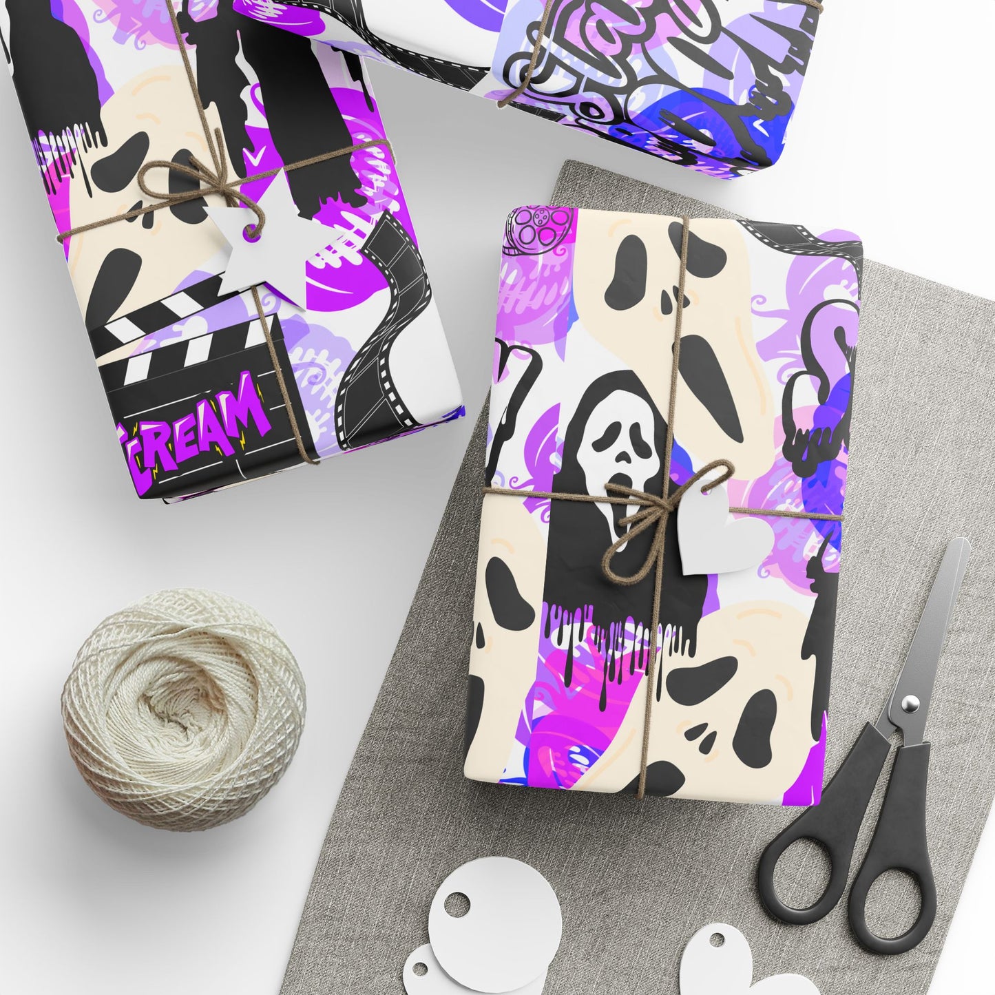 Ts1st - 90s Vibe Ghost Face Halloween Wrapping Paper