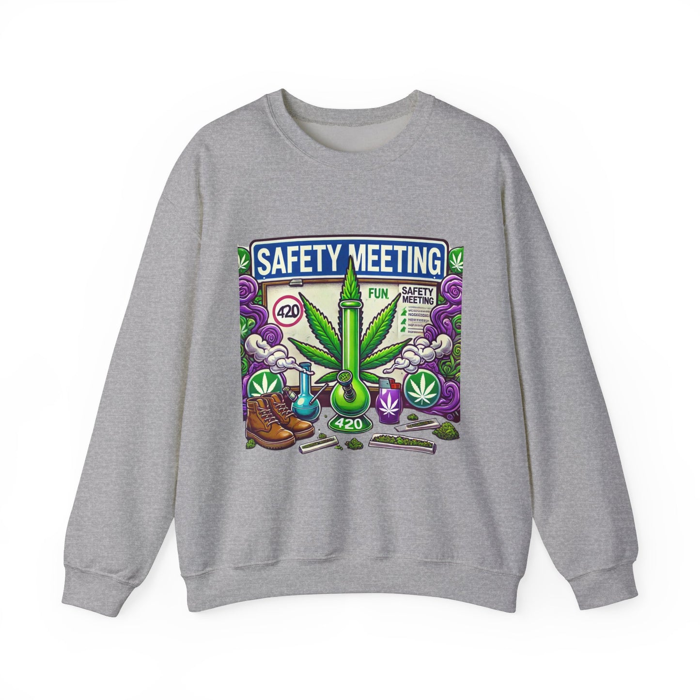 Safety Meeting - Cannabis Lovers - Unisex Heavy Blend™ Crewneck Sweatshirt - Ts1st