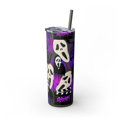 Ts1st - "Sip on Style: Ghost Face-Inspired Maars Personalized Skinny Tumblers"