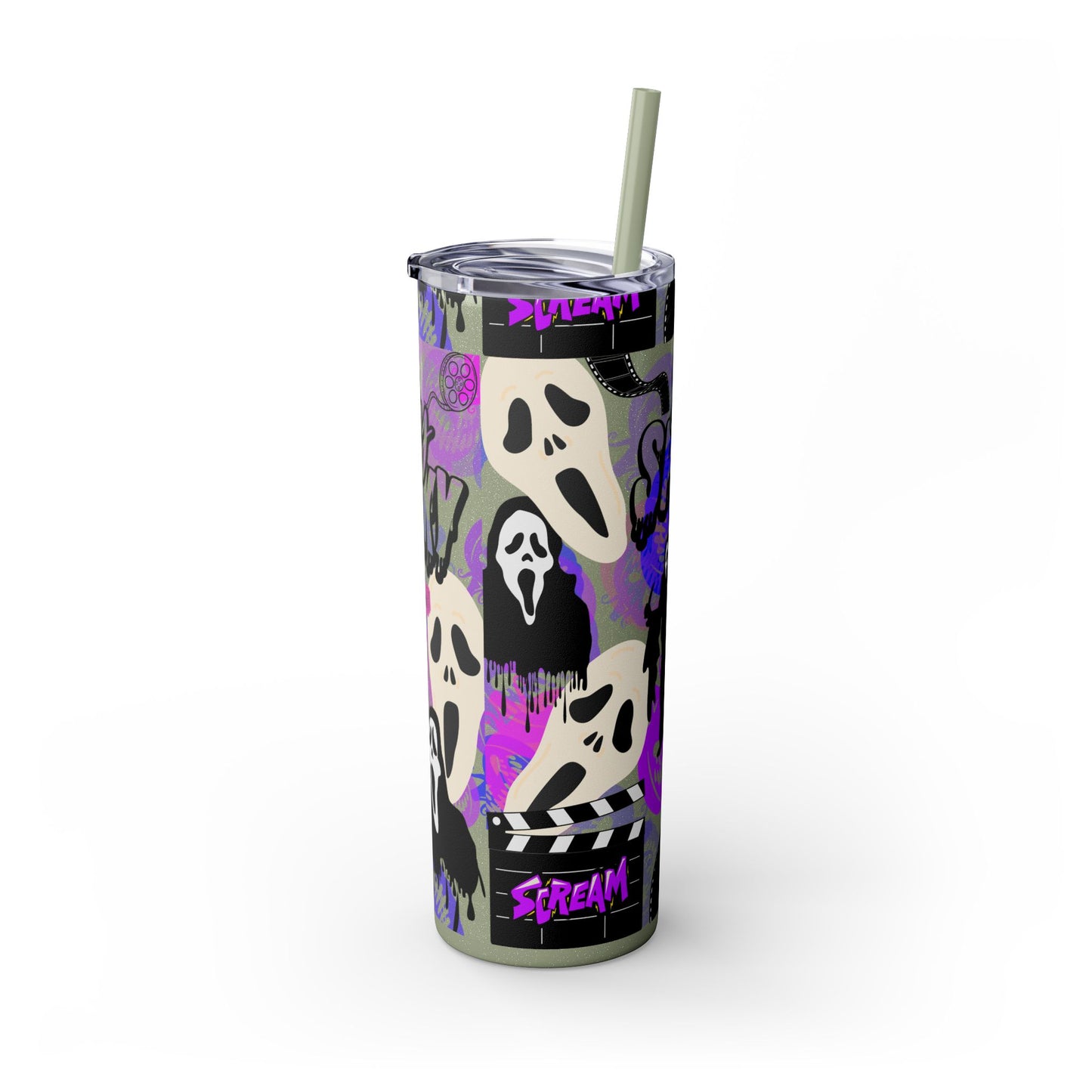 Ts1st - "Sip on Style: Ghost Face-Inspired Maars Personalized Skinny Tumblers"