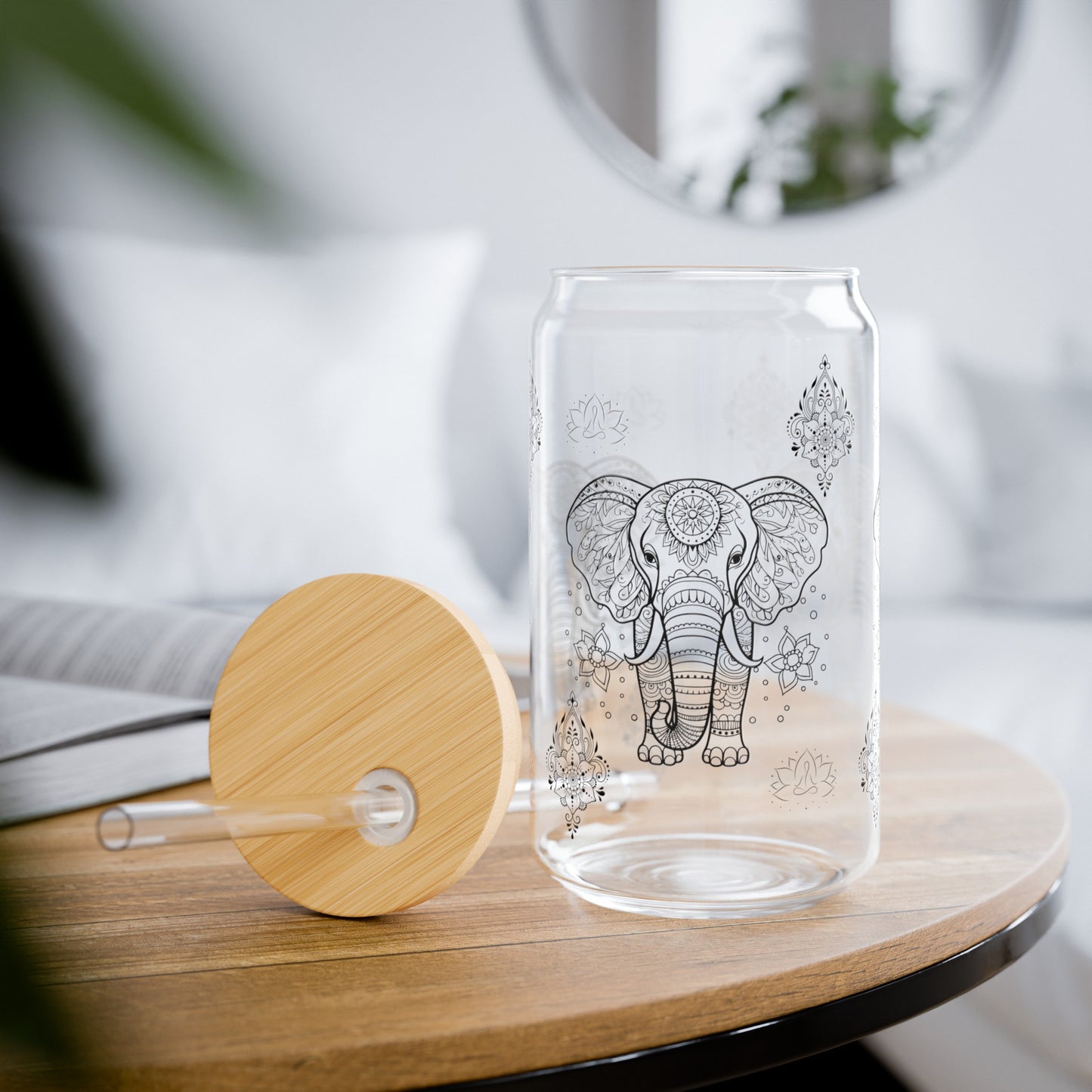 Magic Elephant Sipper Glass, 16oz