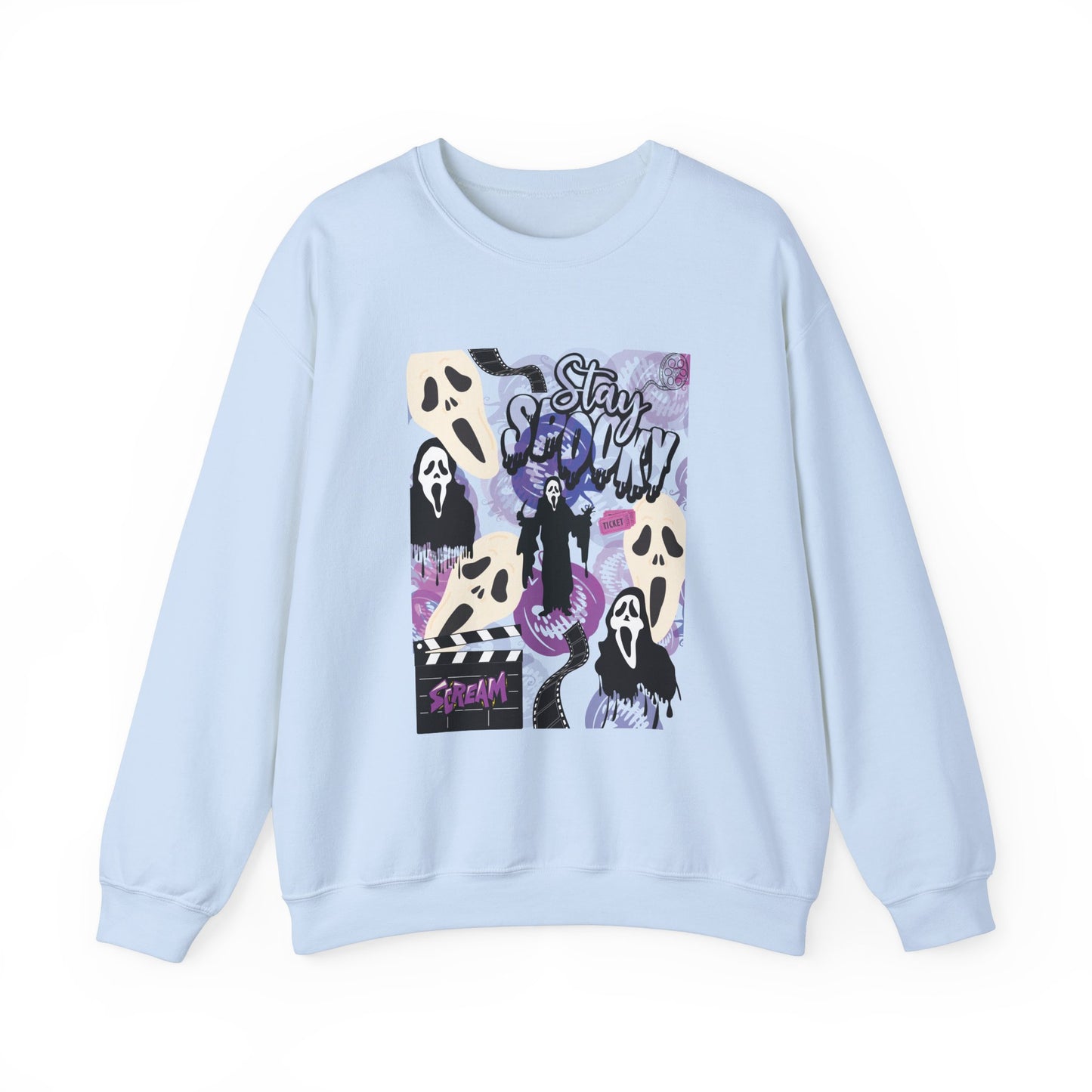 Ts1st - Ghost Face Inspired Unisex Heavy Blend Crewneck Sweatshirt