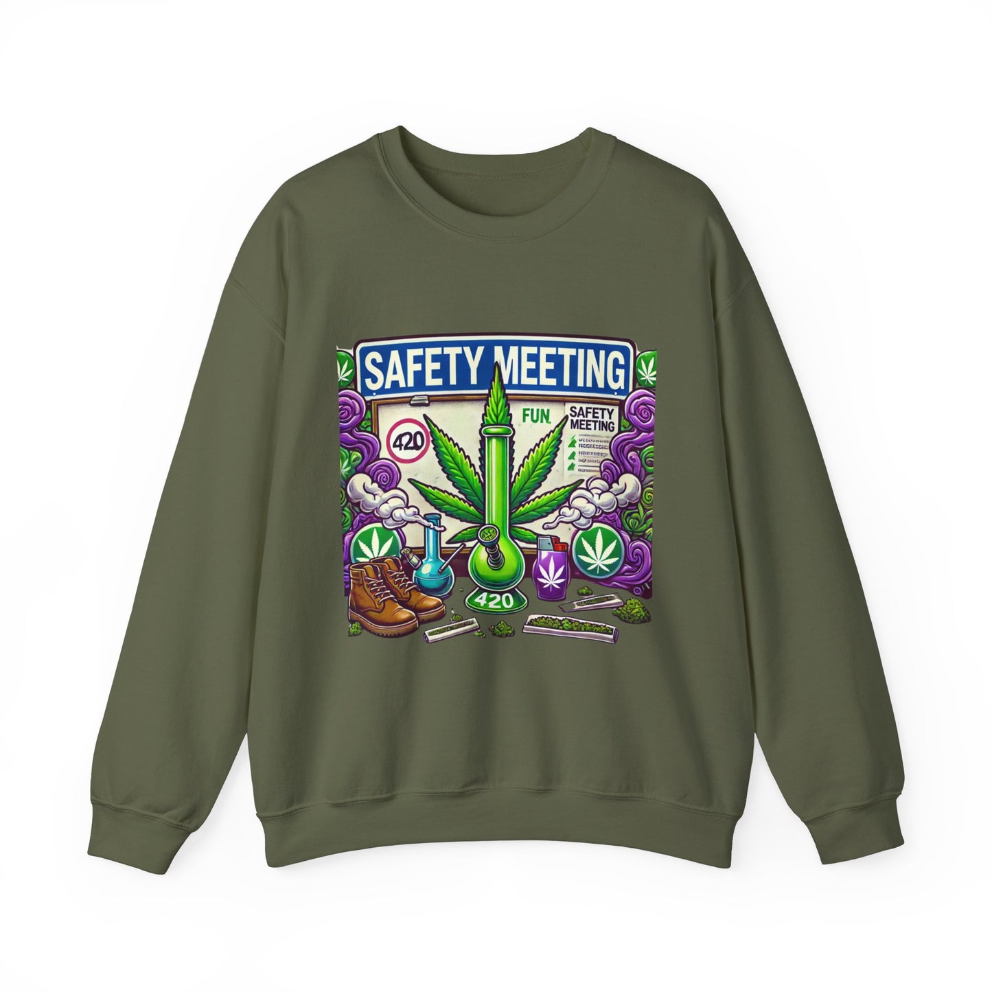 Safety Meeting - Cannabis Lovers - Unisex Heavy Blend™ Crewneck Sweatshirt - Ts1st