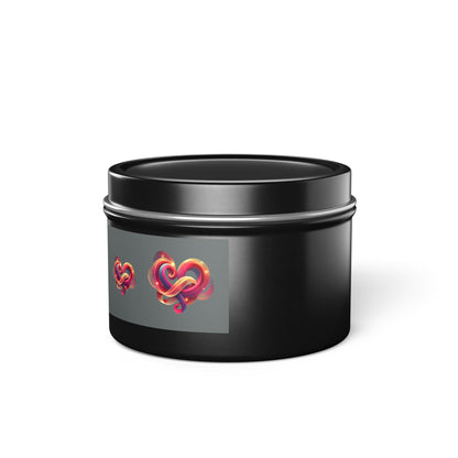 Knotted Heart Design Aromatherapy Tin Candle – Custom Hand-Poured with Coconut Soy Wax