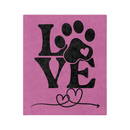 Valentine's Day Paw Print Love Blanket – Perfect for Pets & People