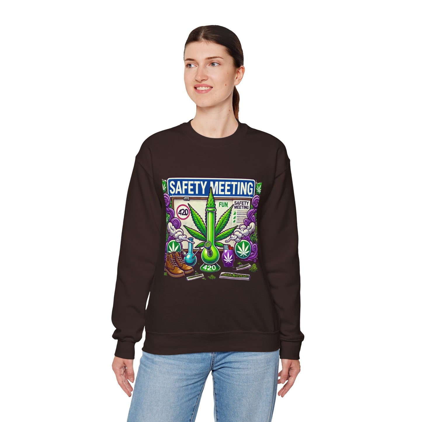 Safety Meeting - Cannabis Lovers - Unisex Heavy Blend™ Crewneck Sweatshirt - Ts1st