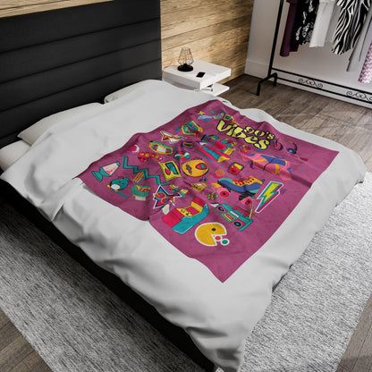 90s-Inspired Plush Velveteen Blanket by Ts1st LLC – Soft, Cozy & Retro Design