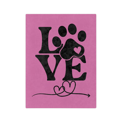 Valentine's Day Paw Print Love Blanket – Perfect for Pets & People