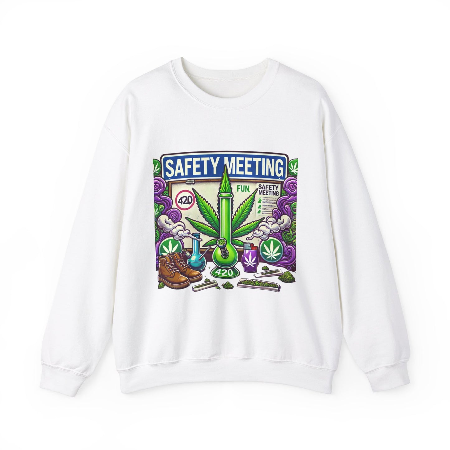 Safety Meeting - Cannabis Lovers - Unisex Heavy Blend™ Crewneck Sweatshirt - Ts1st