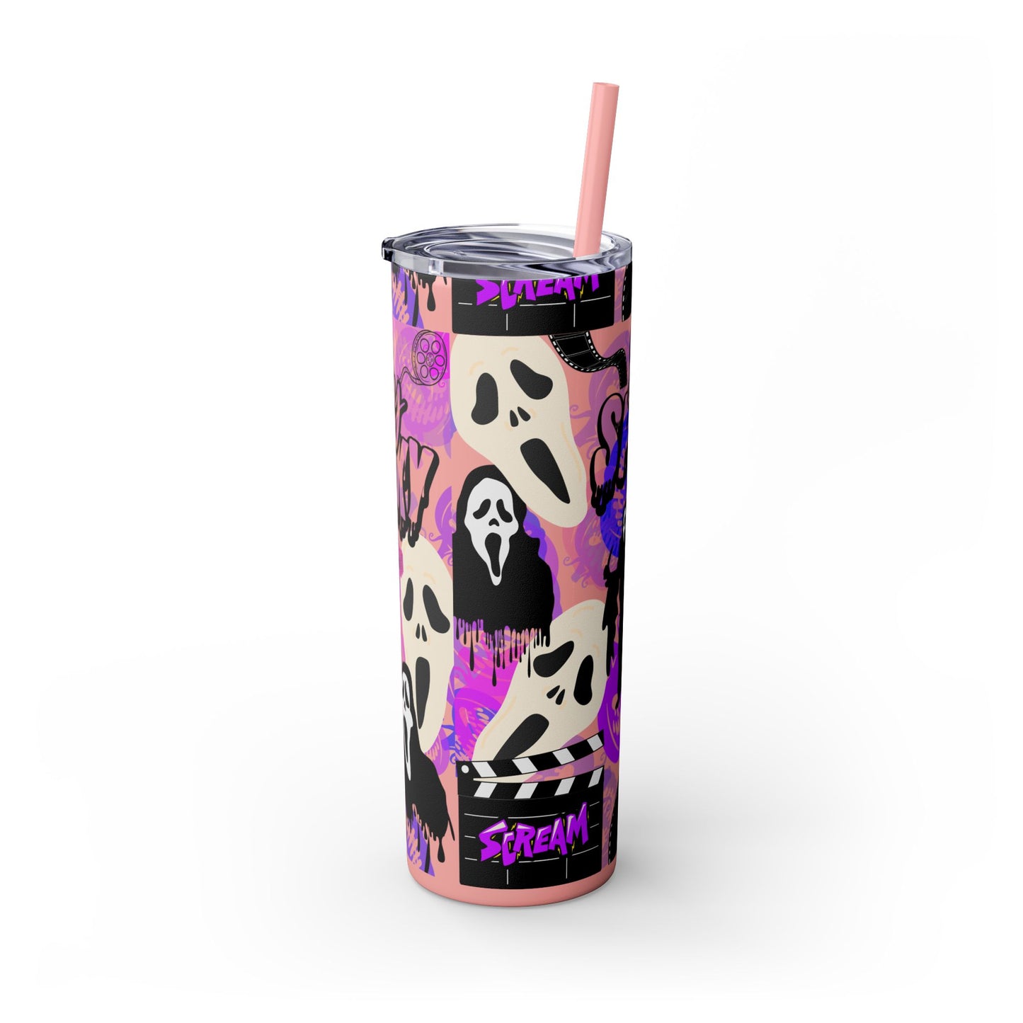 Ts1st - "Sip on Style: Ghost Face-Inspired Maars Personalized Skinny Tumblers"