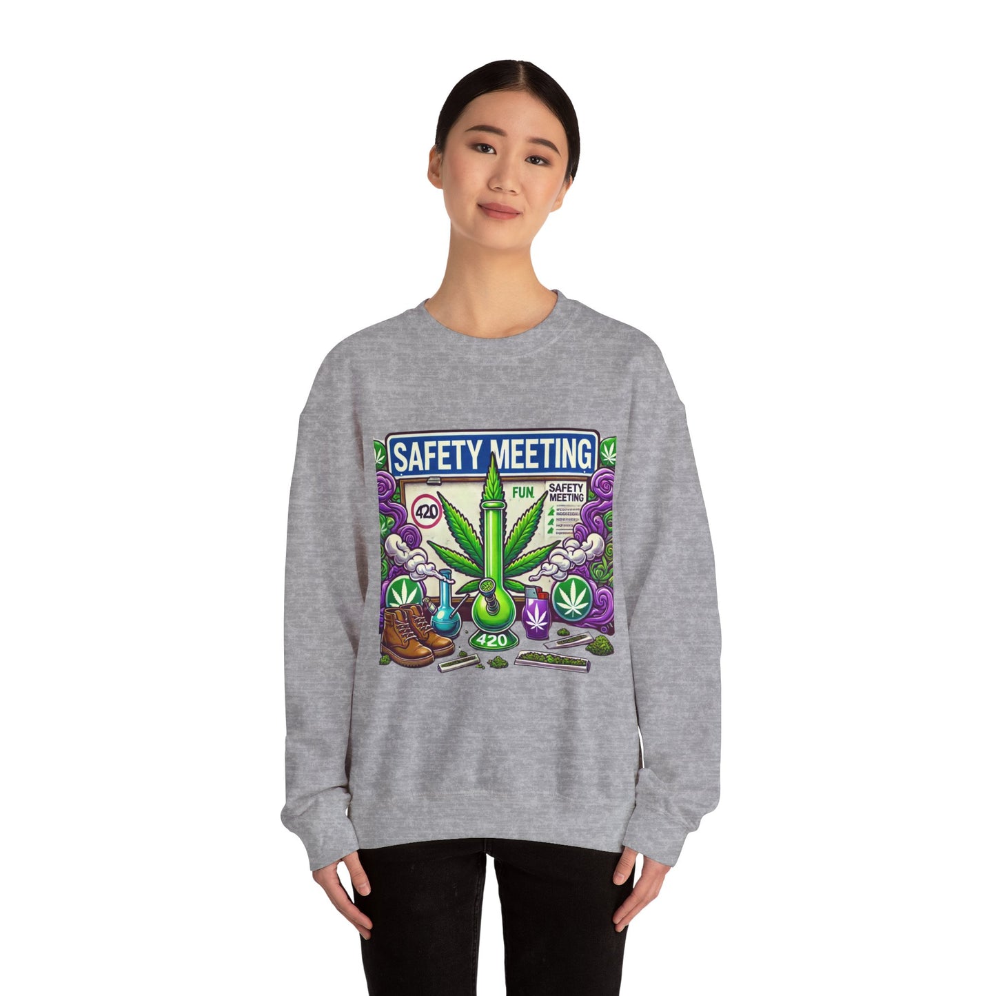 Safety Meeting - Cannabis Lovers - Unisex Heavy Blend™ Crewneck Sweatshirt - Ts1st