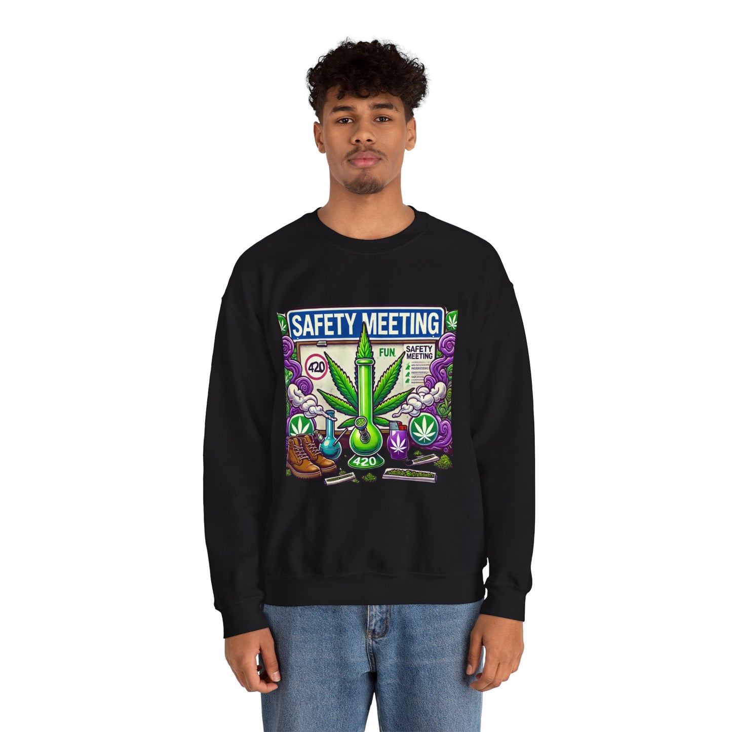 Safety Meeting - Cannabis Lovers - Unisex Heavy Blend™ Crewneck Sweatshirt - Ts1st