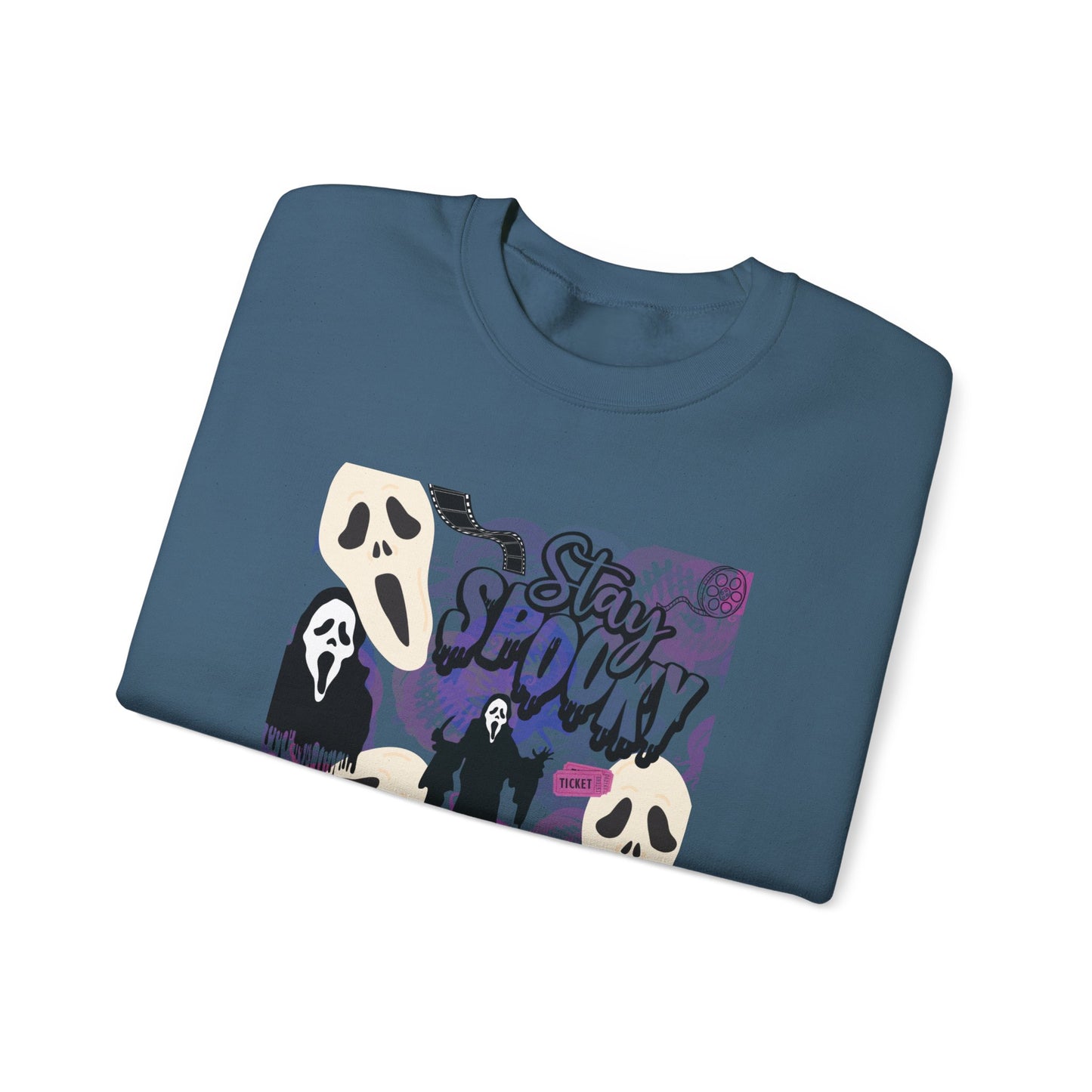 Ts1st - Ghost Face Inspired Unisex Heavy Blend Crewneck Sweatshirt