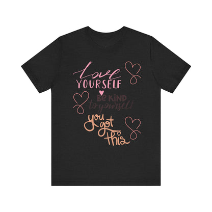 "Love Yourself" Mental Health Graphic Tee – Embrace Self-Love - By Ts1st Shop