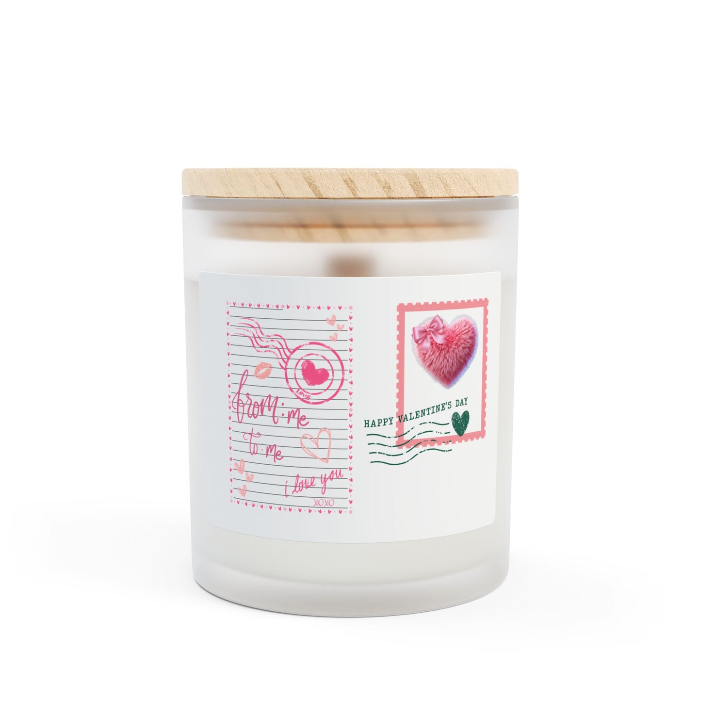 Unique Valentine’s Day Frost Candle with Wooden Wick – Luxury Aromatherapy Gift  - 11oz