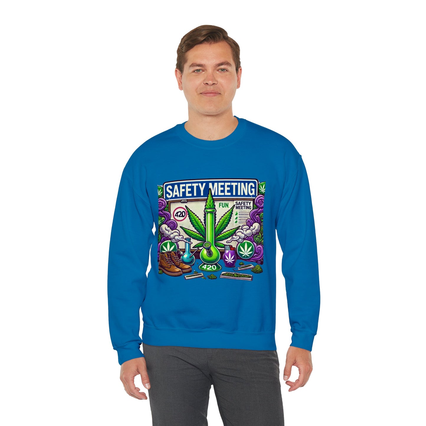 Safety Meeting - Cannabis Lovers - Unisex Heavy Blend™ Crewneck Sweatshirt - Ts1st