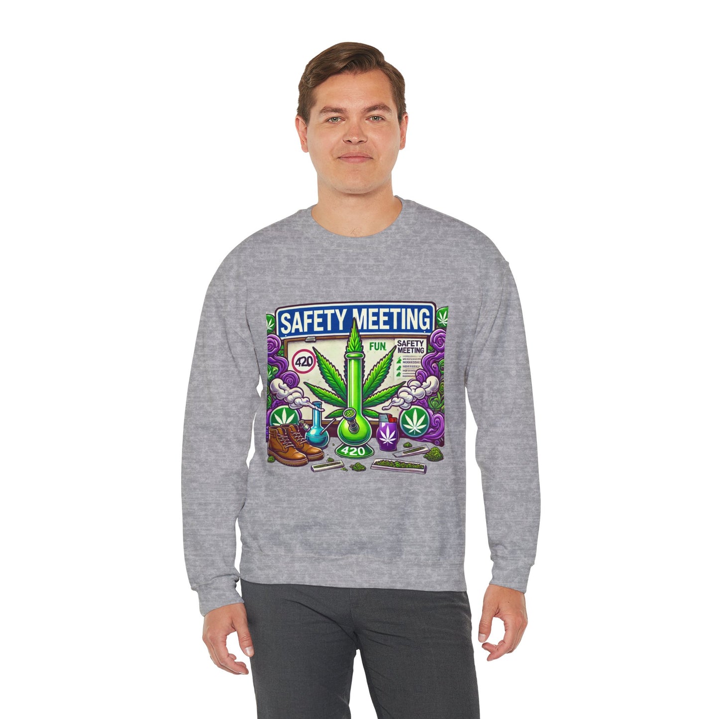 Safety Meeting - Cannabis Lovers - Unisex Heavy Blend™ Crewneck Sweatshirt - Ts1st