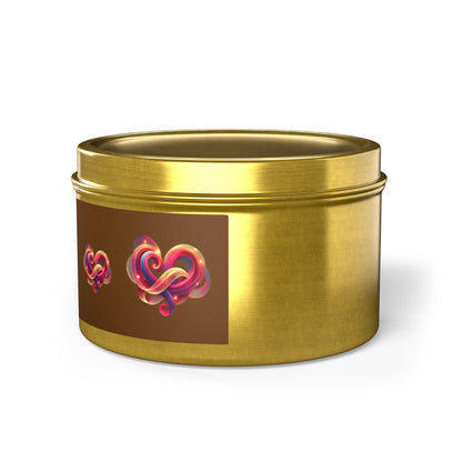 Knotted Heart Design Aromatherapy Tin Candle – Custom Hand-Poured with Coconut Soy Wax