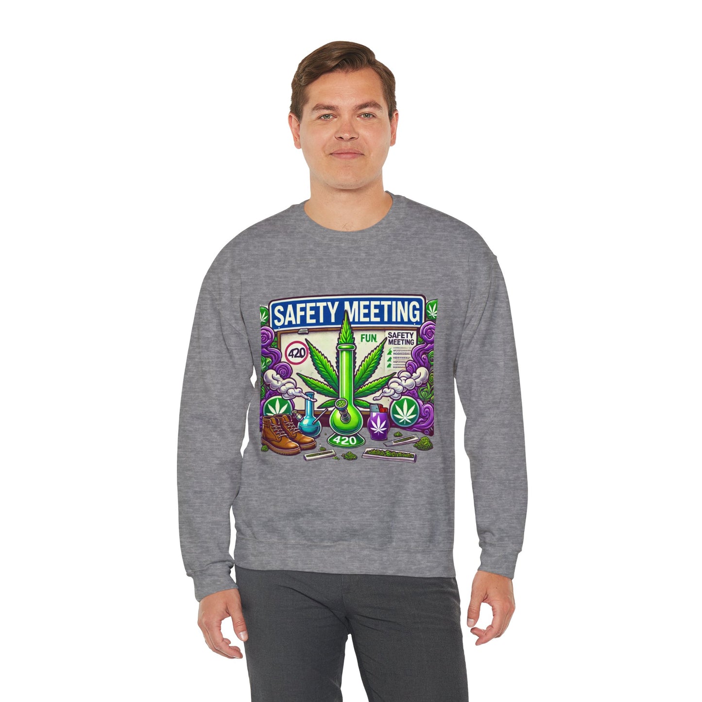 Safety Meeting - Cannabis Lovers - Unisex Heavy Blend™ Crewneck Sweatshirt - Ts1st