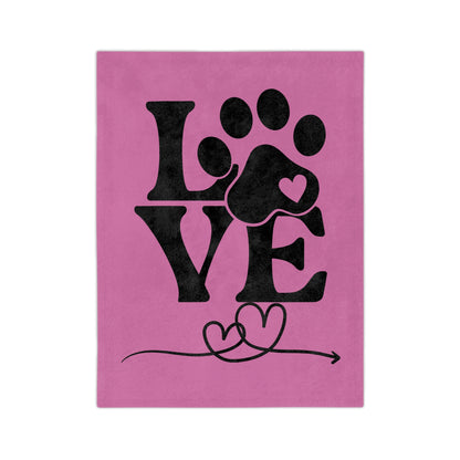 Valentine's Day Paw Print Love Blanket – Perfect for Pets & People