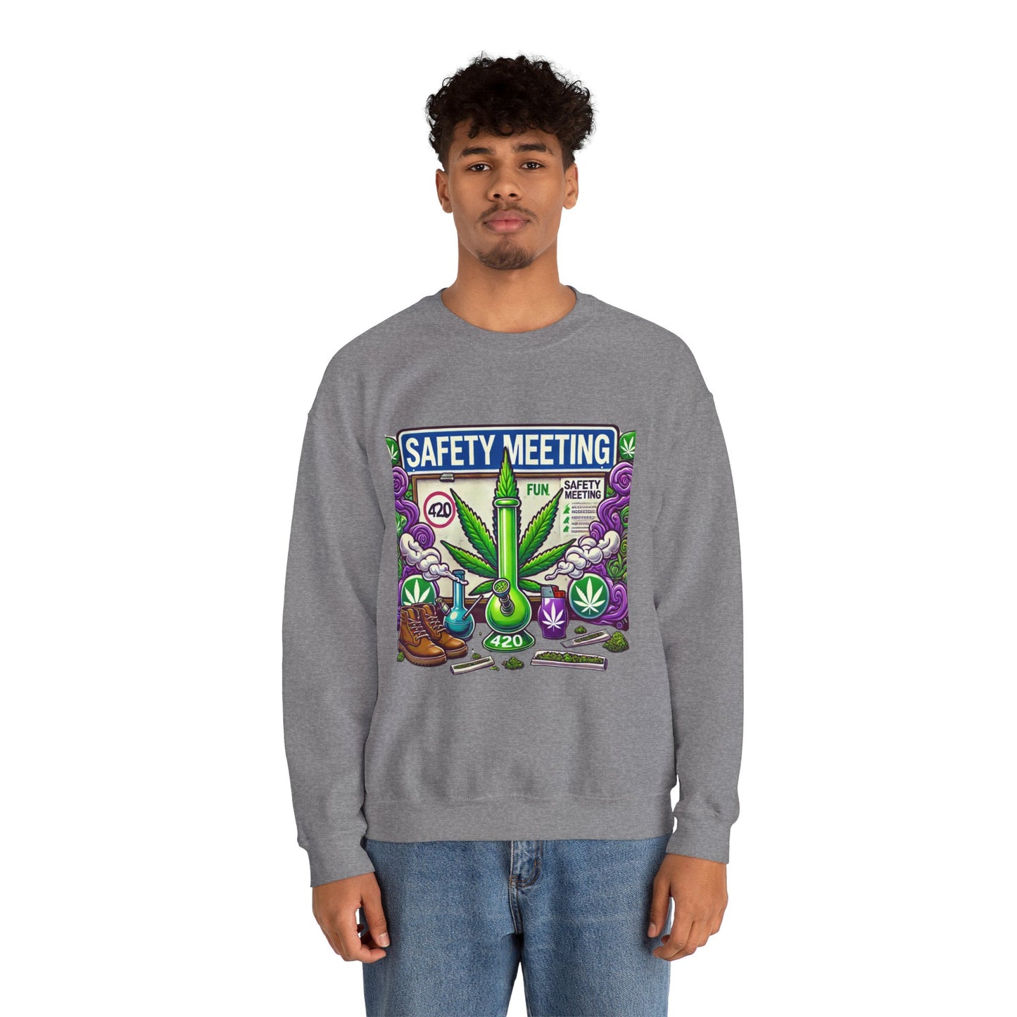 Safety Meeting - Cannabis Lovers - Unisex Heavy Blend™ Crewneck Sweatshirt - Ts1st