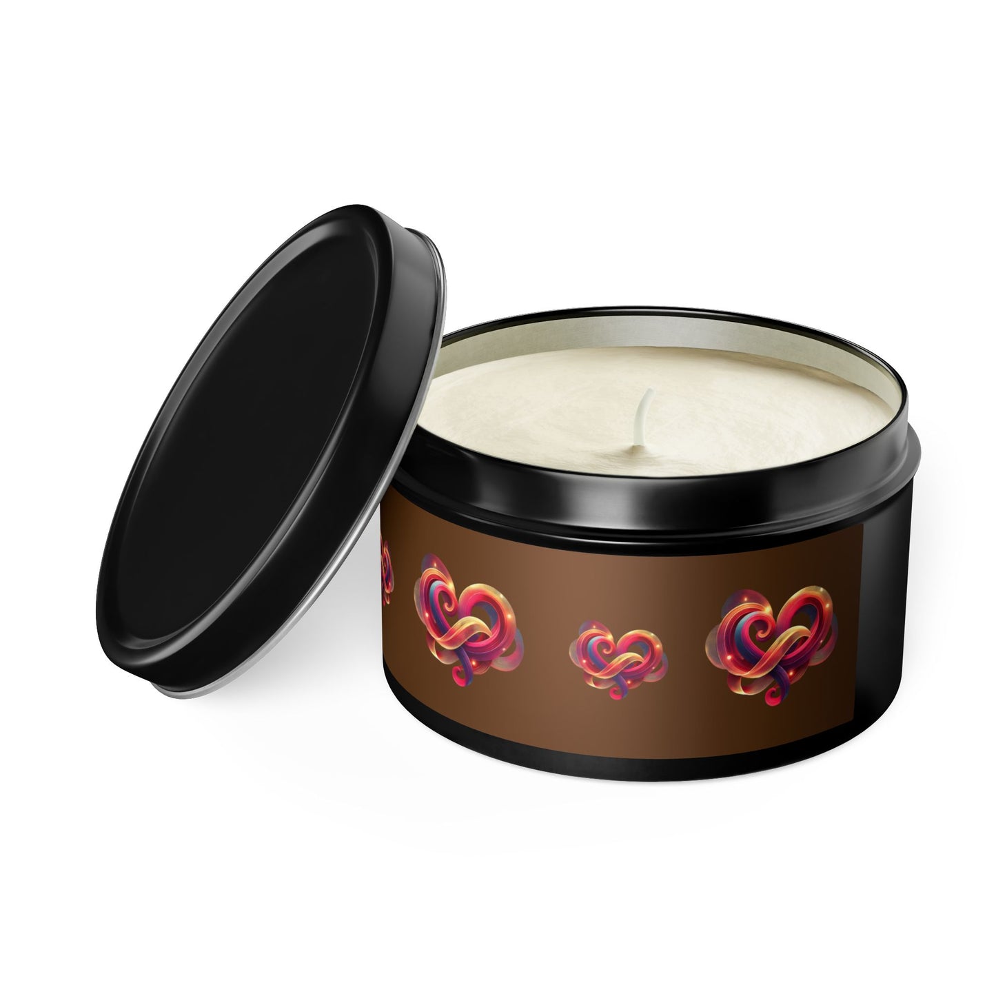 Knotted Heart Design Aromatherapy Tin Candle – Custom Hand-Poured with Coconut Soy Wax