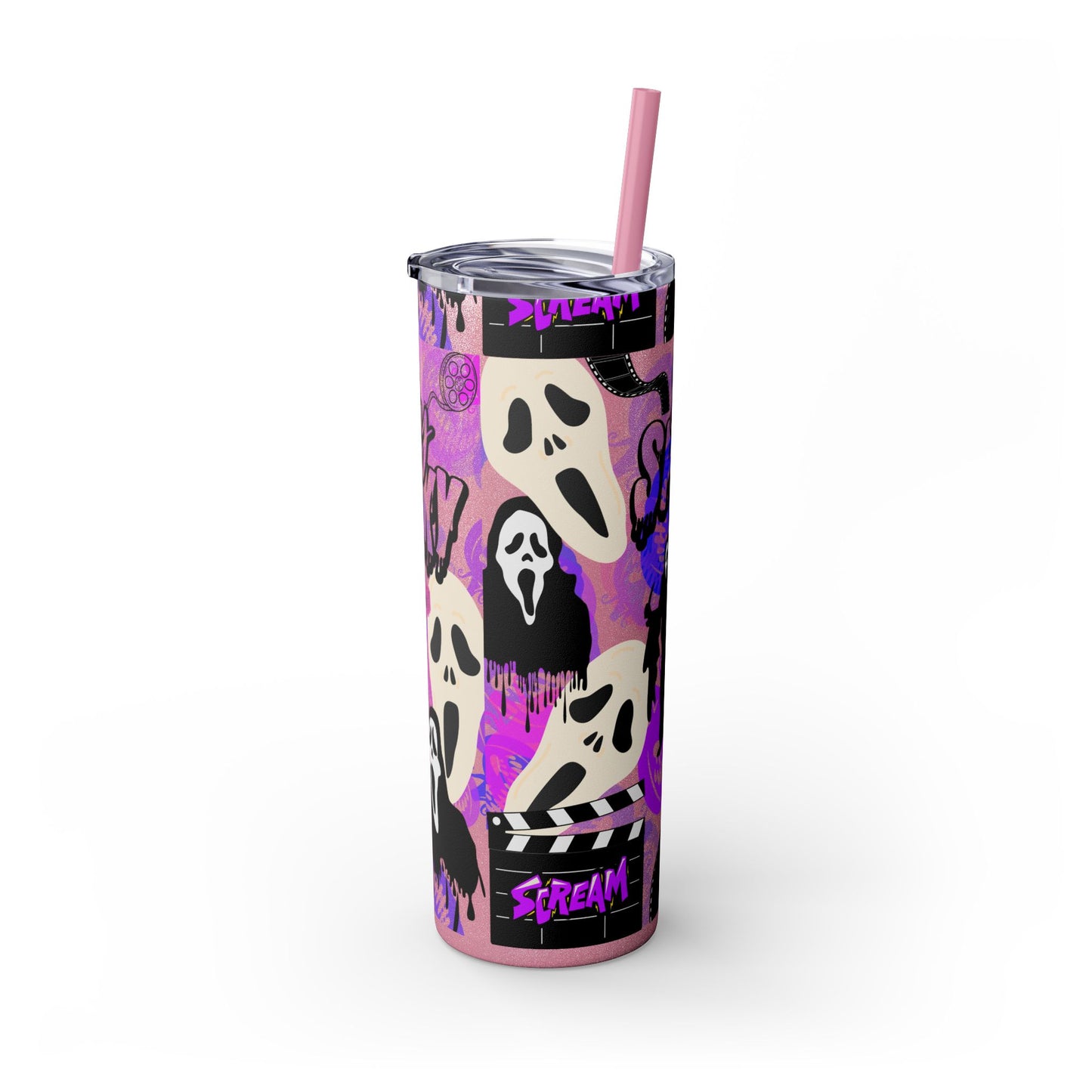 Ts1st - "Sip on Style: Ghost Face-Inspired Maars Personalized Skinny Tumblers"