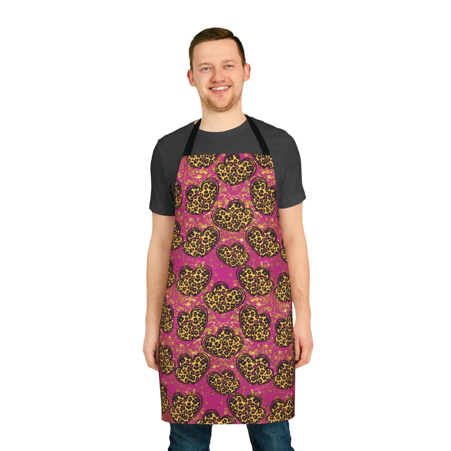 Cheetah Print Hearts Chef's Apron – A Fun & Durable Kitchen Essential By Ts1st Shop