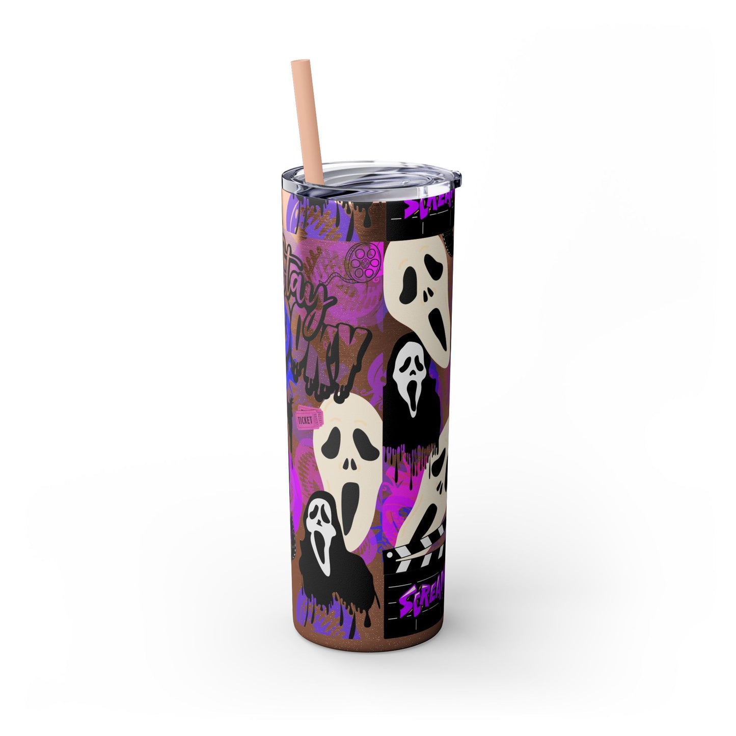 Ts1st - "Sip on Style: Ghost Face-Inspired Maars Personalized Skinny Tumblers"