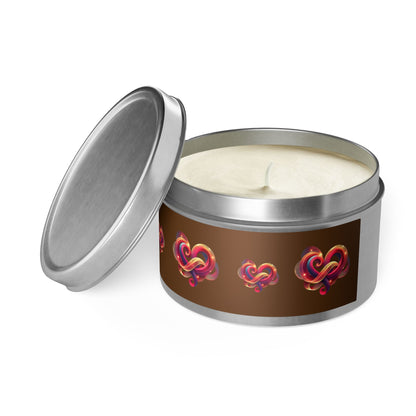 Knotted Heart Design Aromatherapy Tin Candle – Custom Hand-Poured with Coconut Soy Wax