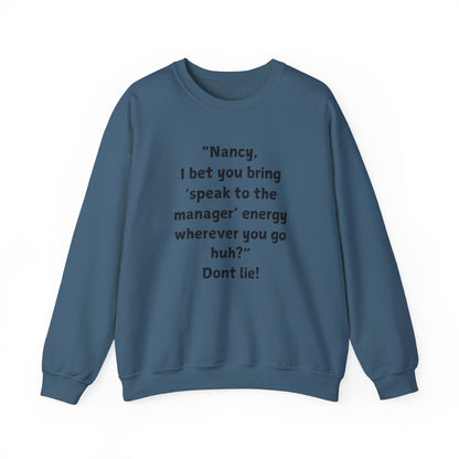 "Introducing the Karen & Nancy Collection: Unisex Heavy Blend Crewneck Sweatshirt"