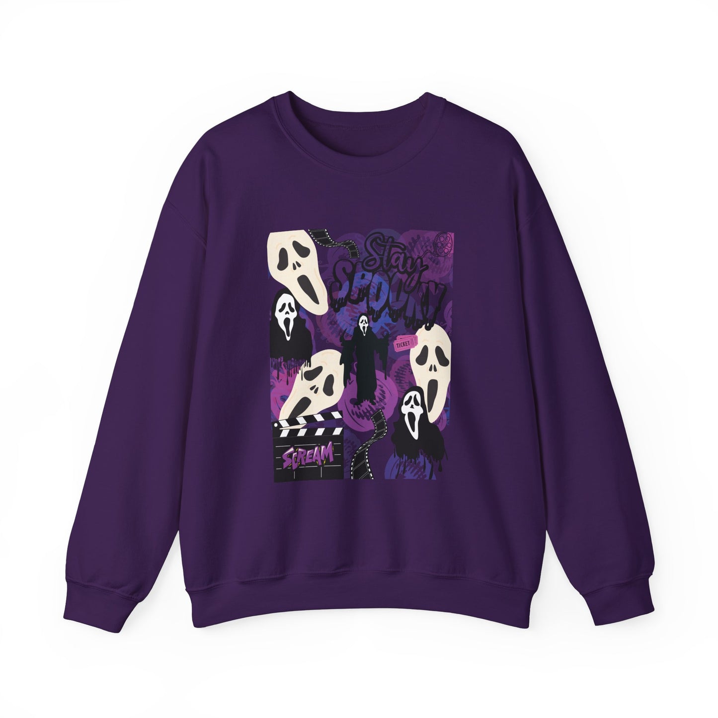 Ts1st - Ghost Face Inspired Unisex Heavy Blend Crewneck Sweatshirt