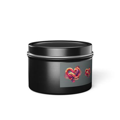 Knotted Heart Design Aromatherapy Tin Candle – Custom Hand-Poured with Coconut Soy Wax