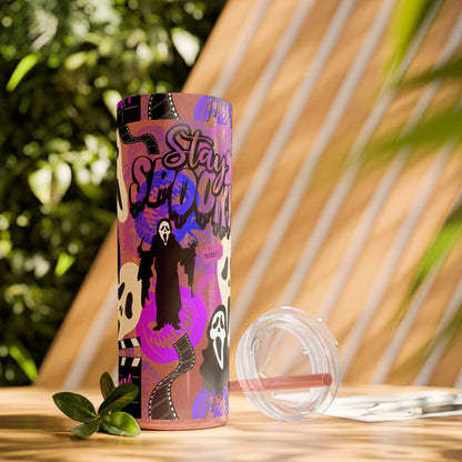 Ts1st - "Sip on Style: Ghost Face-Inspired Maars Personalized Skinny Tumblers"