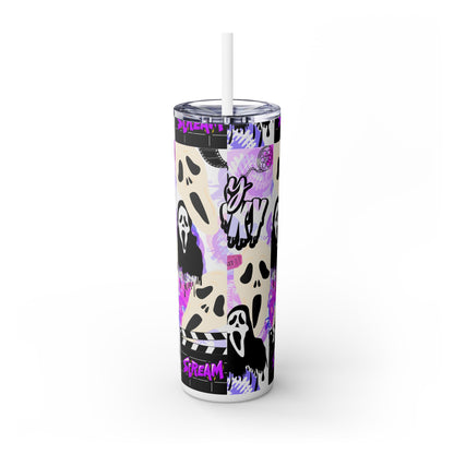 Ts1st - "Sip on Style: Ghost Face-Inspired Maars Personalized Skinny Tumblers"