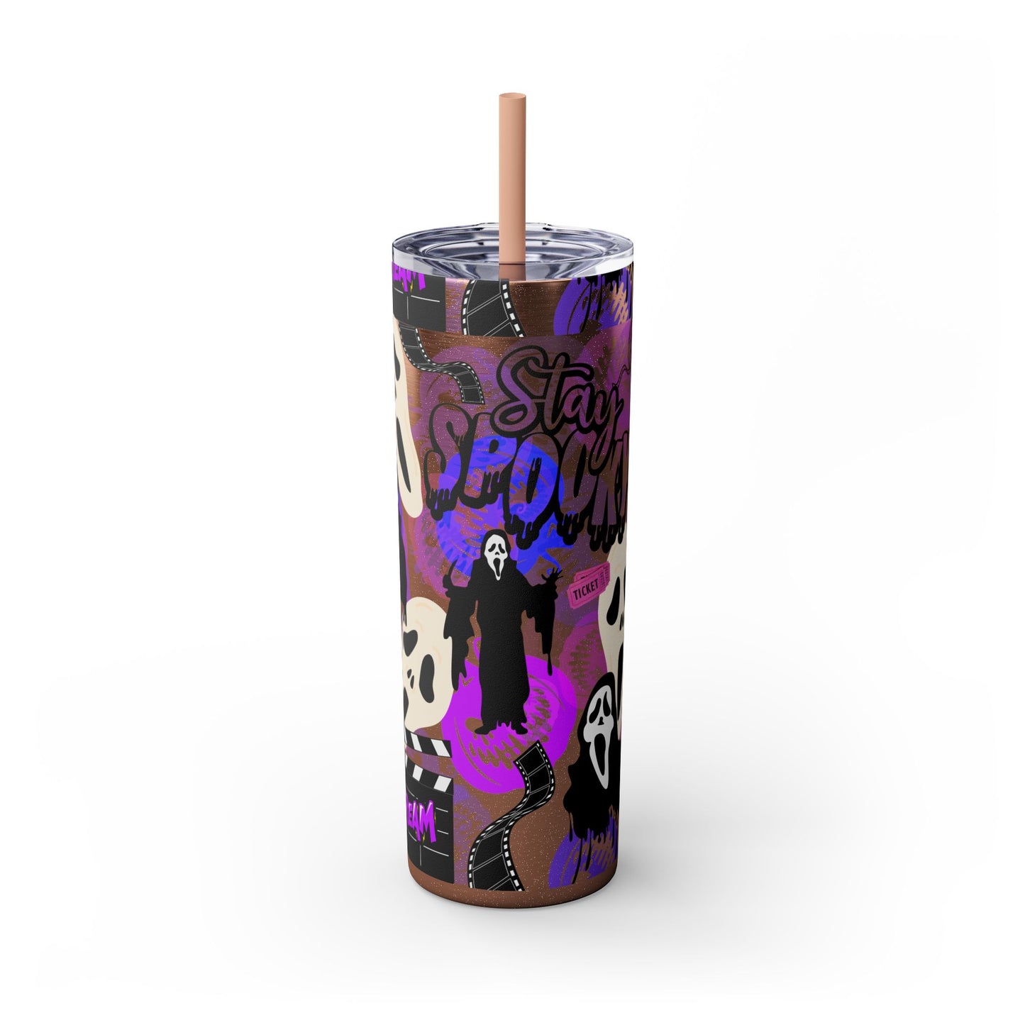 Ts1st - "Sip on Style: Ghost Face-Inspired Maars Personalized Skinny Tumblers"