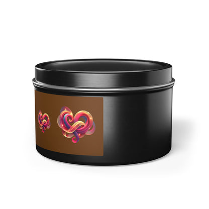 Knotted Heart Design Aromatherapy Tin Candle – Custom Hand-Poured with Coconut Soy Wax