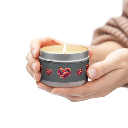 Knotted Heart Design Aromatherapy Tin Candle – Custom Hand-Poured with Coconut Soy Wax