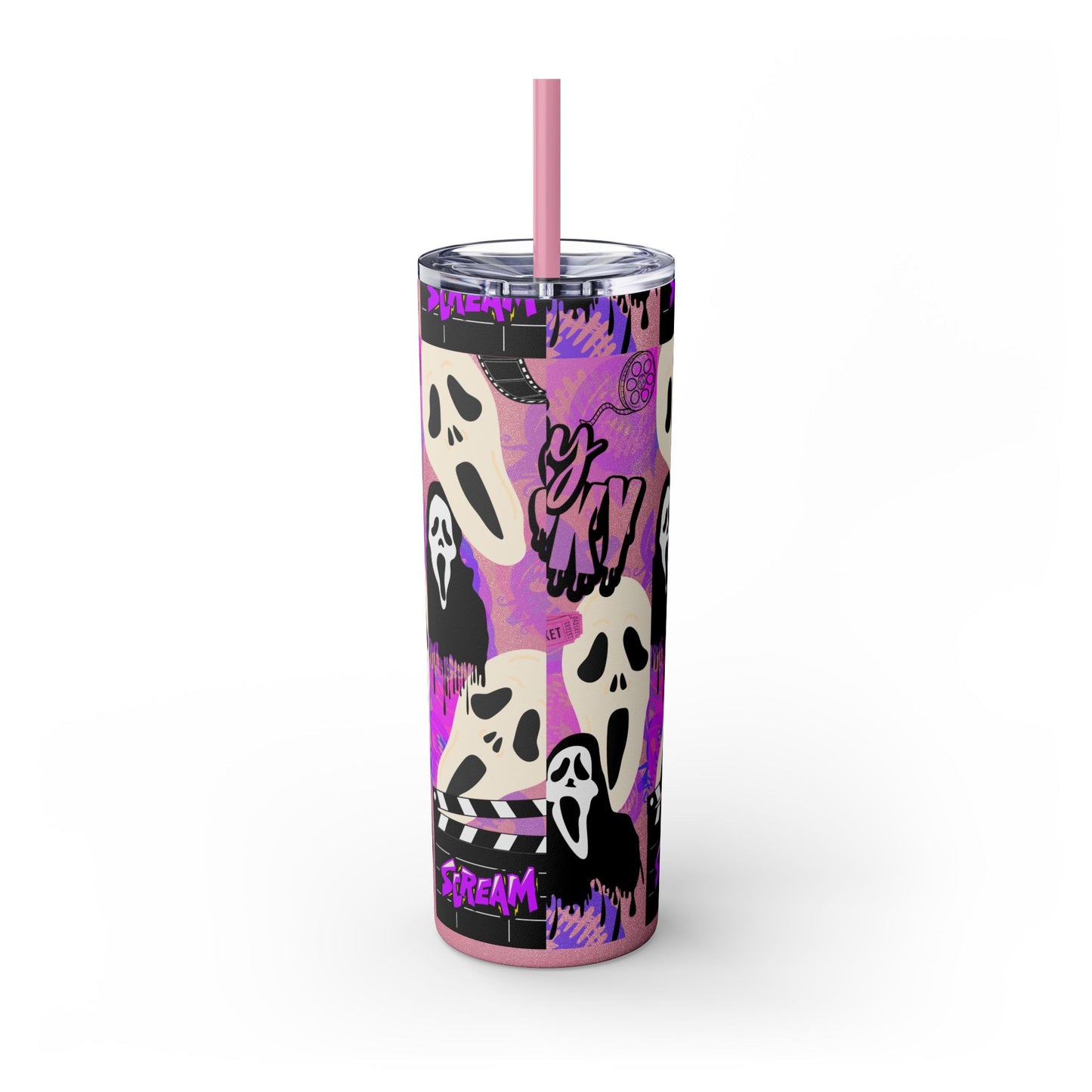 Ts1st - "Sip on Style: Ghost Face-Inspired Maars Personalized Skinny Tumblers"