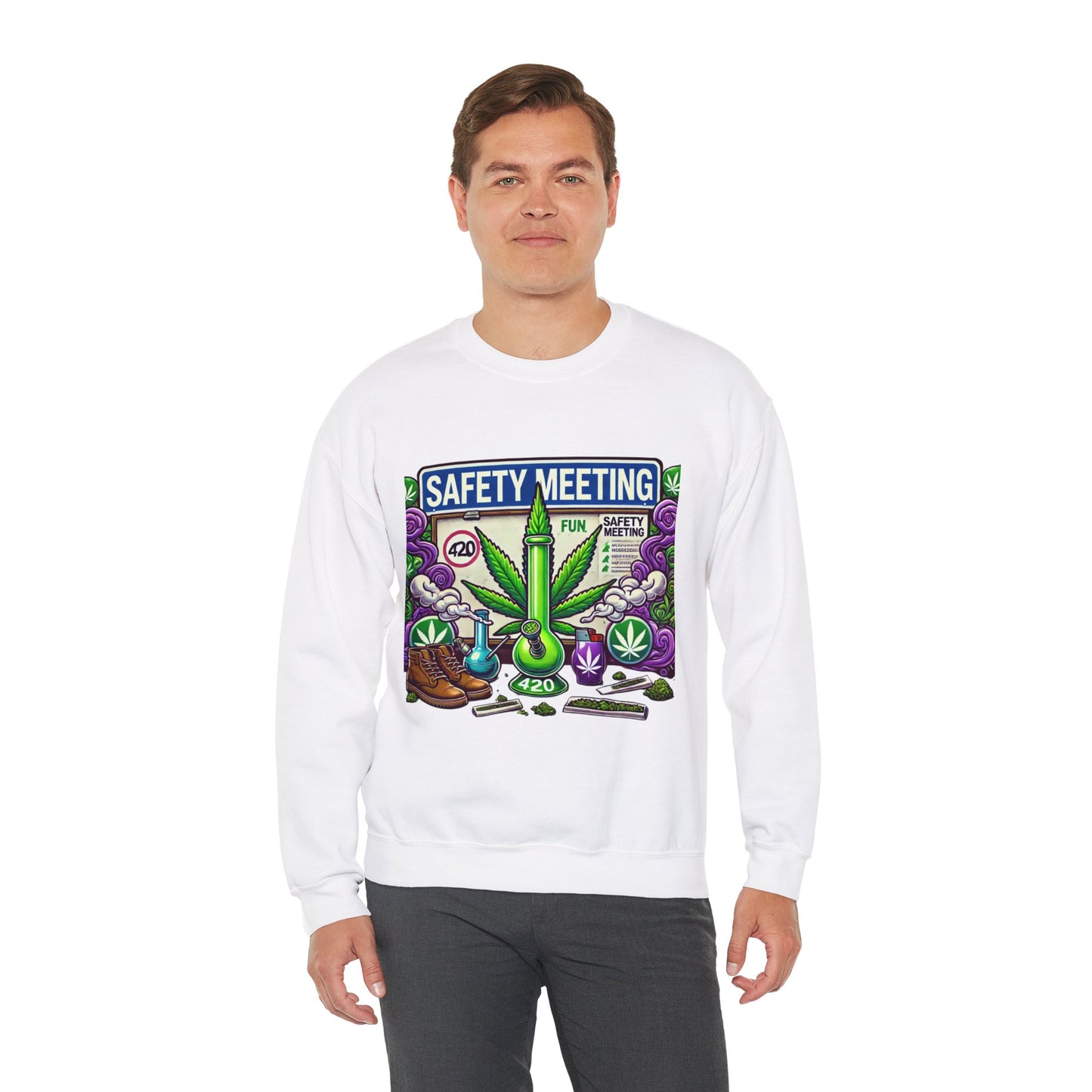 Safety Meeting - Cannabis Lovers - Unisex Heavy Blend™ Crewneck Sweatshirt - Ts1st