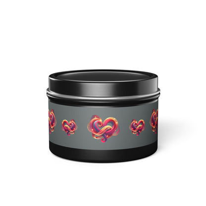 Knotted Heart Design Aromatherapy Tin Candle – Custom Hand-Poured with Coconut Soy Wax