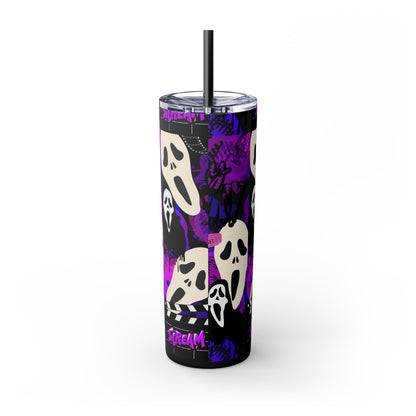 Ts1st - "Sip on Style: Ghost Face-Inspired Maars Personalized Skinny Tumblers"