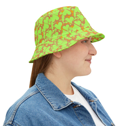 Green Hearts Unisex Bucket Hat – Bold and Fun All-Over Print - By Ts1st Shop