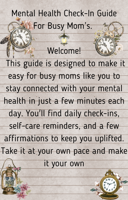 Mental Health Tool - 23 page Check-In Guide for Busy Moms – Ts1st