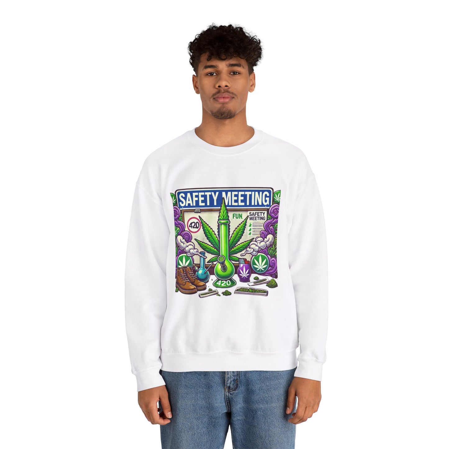 Safety Meeting - Cannabis Lovers - Unisex Heavy Blend™ Crewneck Sweatshirt - Ts1st