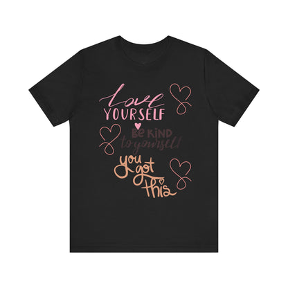 "Love Yourself" Mental Health Graphic Tee – Embrace Self-Love - By Ts1st Shop