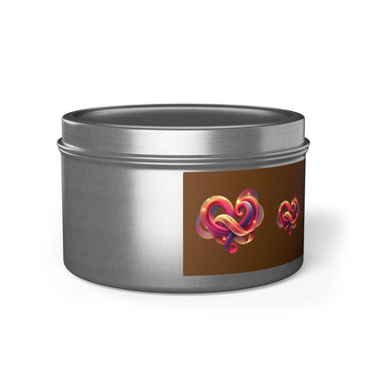 Knotted Heart Design Aromatherapy Tin Candle – Custom Hand-Poured with Coconut Soy Wax