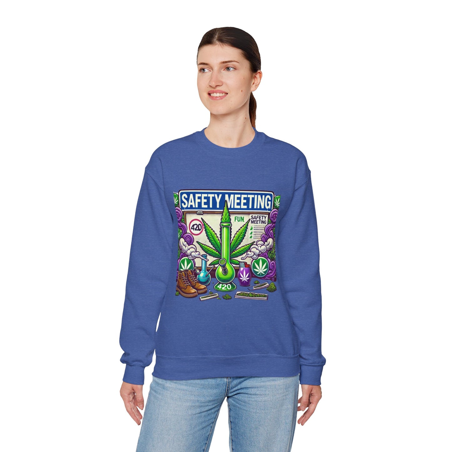 Safety Meeting - Cannabis Lovers - Unisex Heavy Blend™ Crewneck Sweatshirt - Ts1st