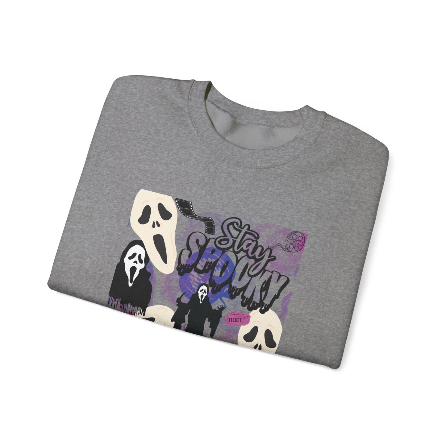 Ts1st - Ghost Face Inspired Unisex Heavy Blend Crewneck Sweatshirt