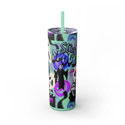 Ts1st - "Sip on Style: Ghost Face-Inspired Maars Personalized Skinny Tumblers"